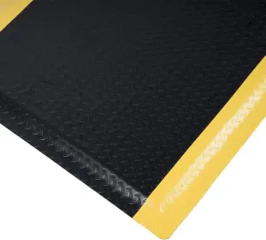 Nisorpa Anti Fatigue Mats Industrial 3' x 5' 15/16" Thick Ergonomic Standing Floor Mat Kitchen Mat for Standing Heavy Duty Commercial Diamond Plate Border Safety Mat Support for Leg & Back Pain