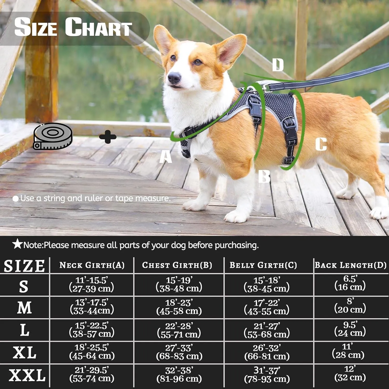 No Escape Dog Harness, Escape Proof Harness, Fully Reflective Harness with Padded Handle, Breathable,Durable, Adjustable Vest for Medium Dogs Walking, Training, and Running Gear (Black, S)