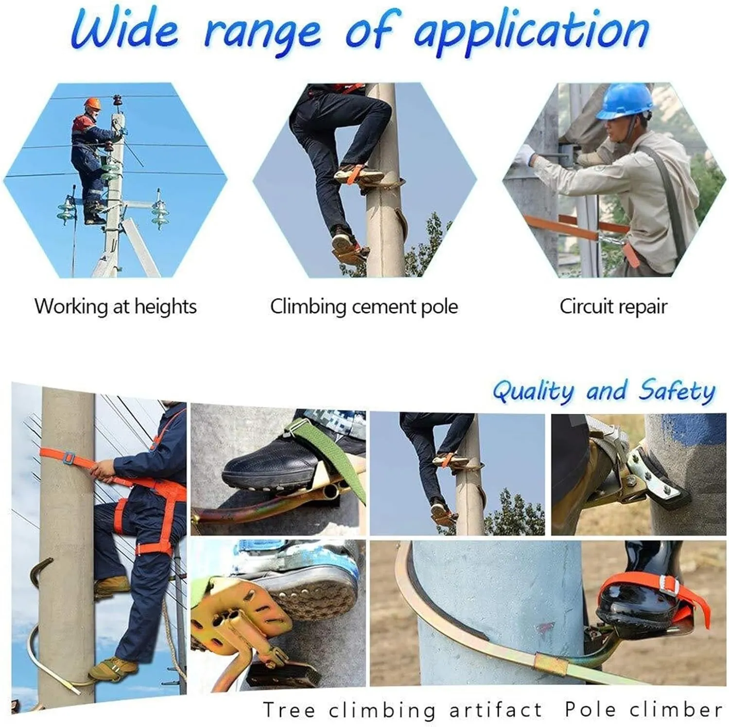 Non-Slip Tree Climbing Tool for Tree Work, Stainless Steel Tree Climbing Gear for Electric Worker, Hunting Observation, Simple to Use(300model)