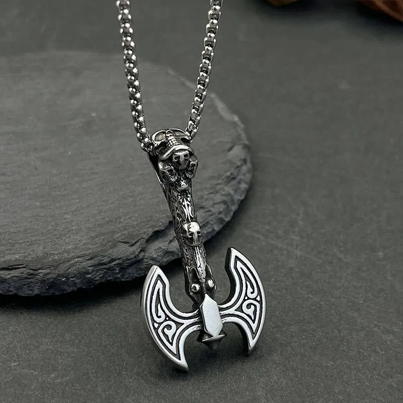 Nordic Viking Mythology Totem Battle Axe Pendant Necklace
