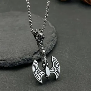 Nordic Viking Mythology Totem Battle Axe Pendant Necklace