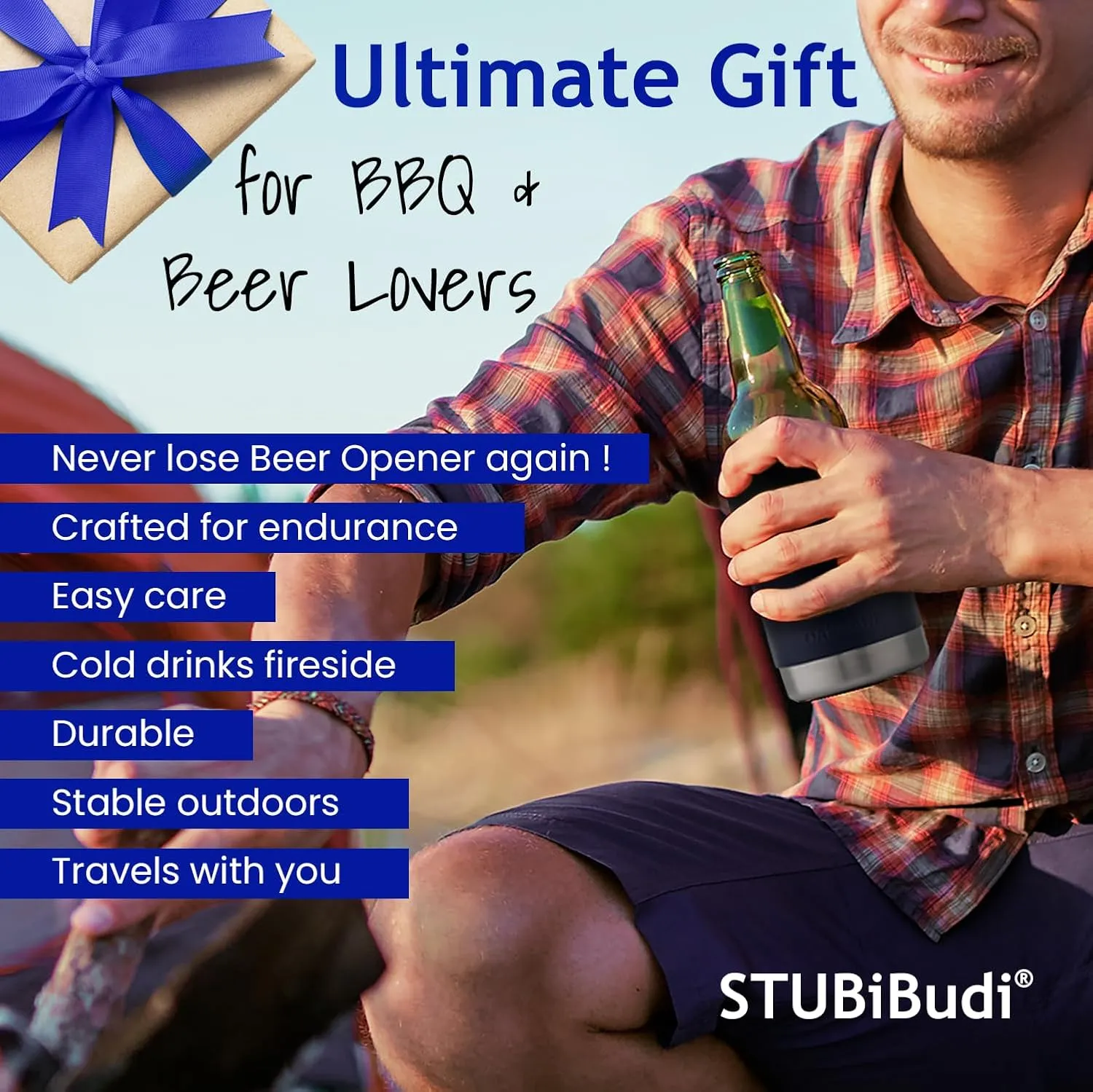 OAKMANN Beer Cozy with Bottle Opener, Insulated Can Cooler 12 oz Bottle Holder, 4 in 1 Stainless Steel Insulator, Universal Can Coozie for Cans Bottles, Ultimate Beer Gifts for Men - Steel
