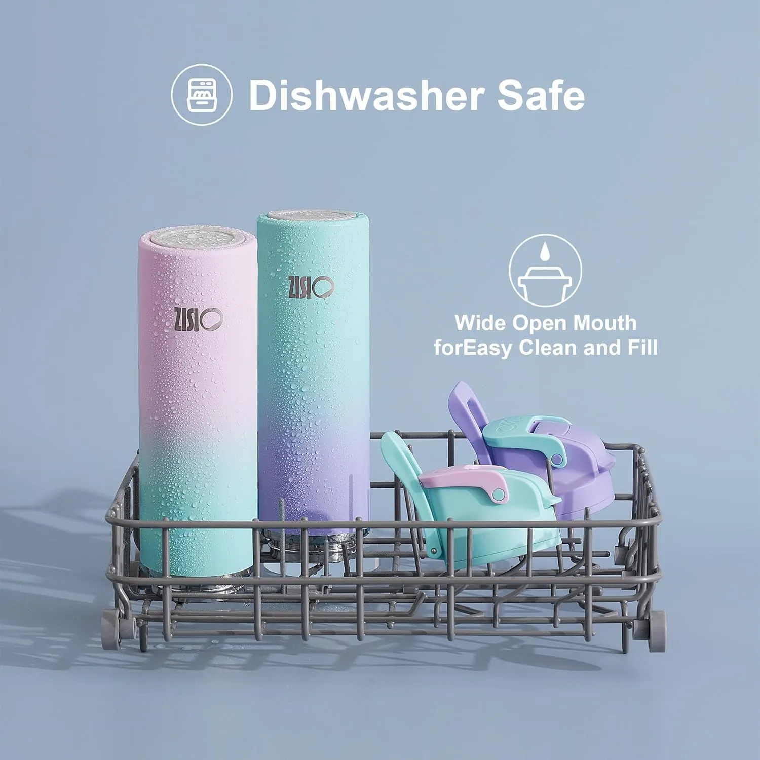 OISIZ Insulated Water Bottle 24 oz with 2-in-1 Straw and Swig Lid, Leakproof and BPA Free, Keep Cold 24H, Vacuum Stainless Steel Water Bottle for School, Travel and Sports, All Dishwasher Safe