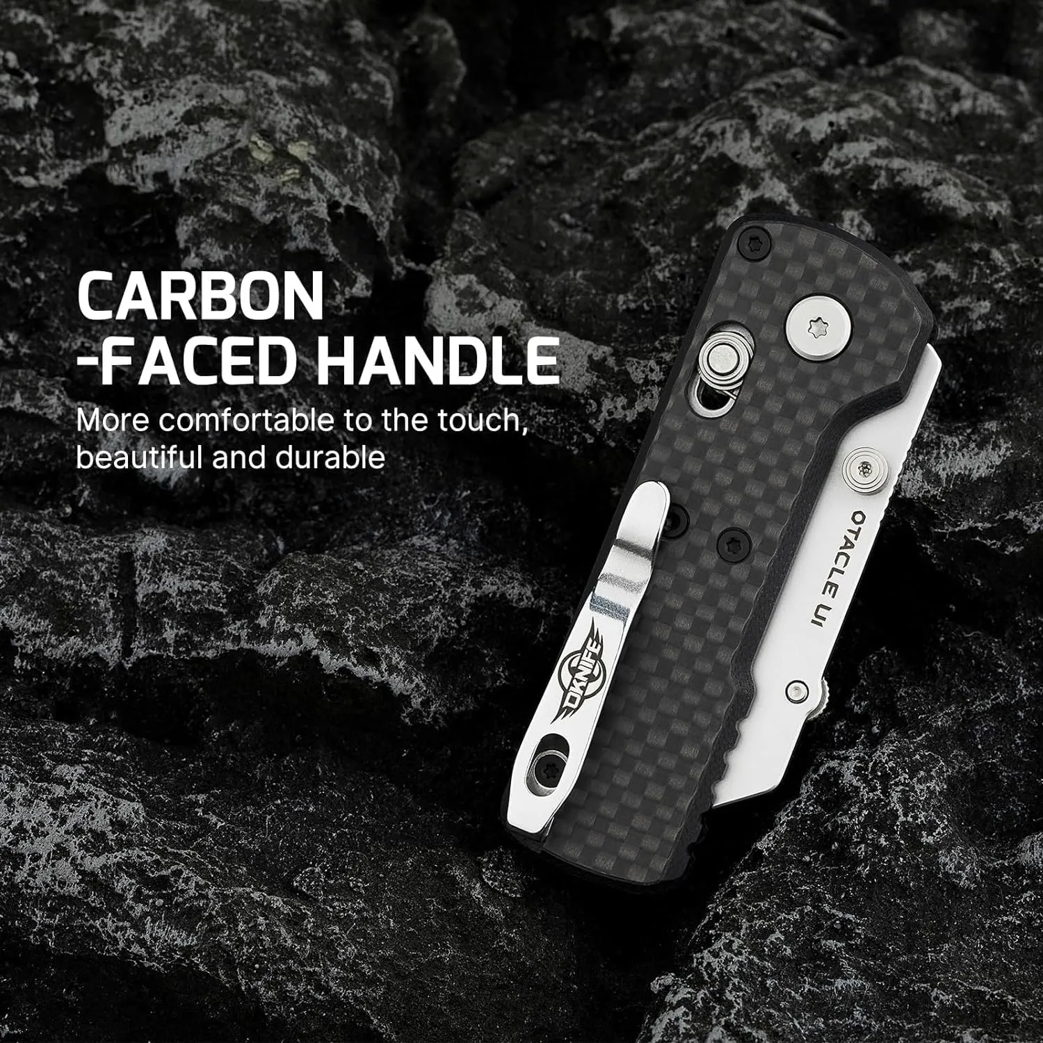 OKNIFE Otacle U1 Folding Pocket Utility Knife, Quick Change Box Cutter with Rail Lock, EDC Razor Knife with Pocket Clip for Office, Factory (Black)
