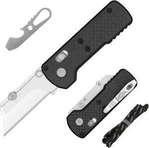 OKNIFE Otacle U1 Folding Pocket Utility Knife, Quick Change Box Cutter with Rail Lock, EDC Razor Knife with Pocket Clip for Office, Factory (Black)