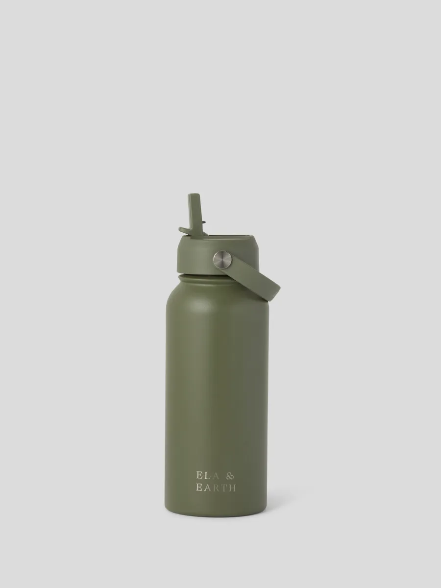 Olive Green - Insulated Water Bottle  (1000ml / 34oz)