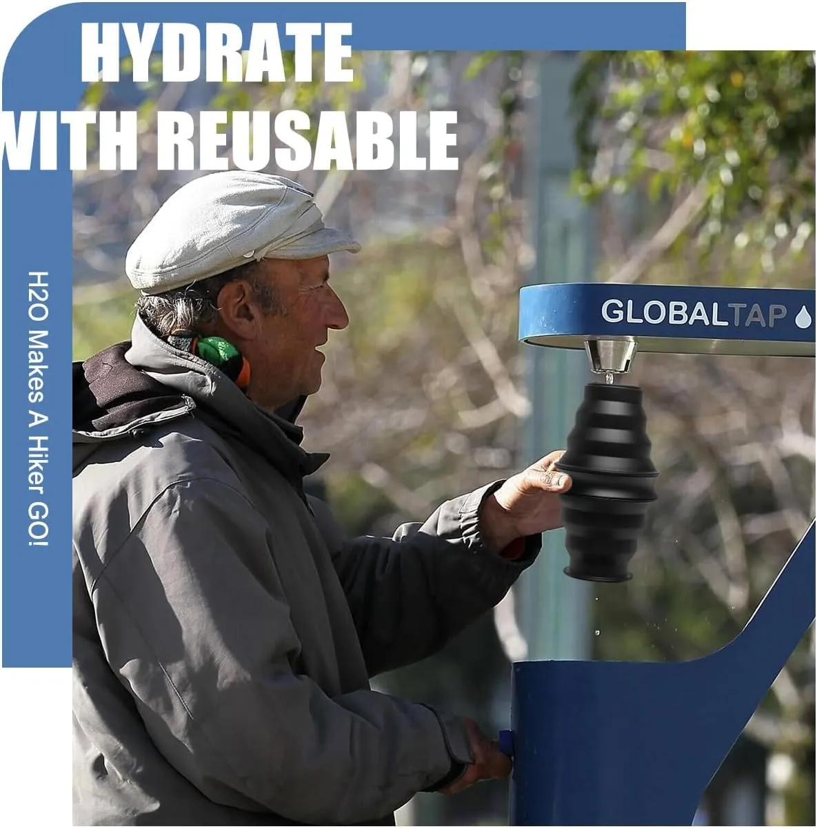 Opard Collapsible Water Bottles BPA Free Leak Proof Foldable Silicone Bottle with Anti-Collapse Ring for Travel Camping Hiking Running Sport