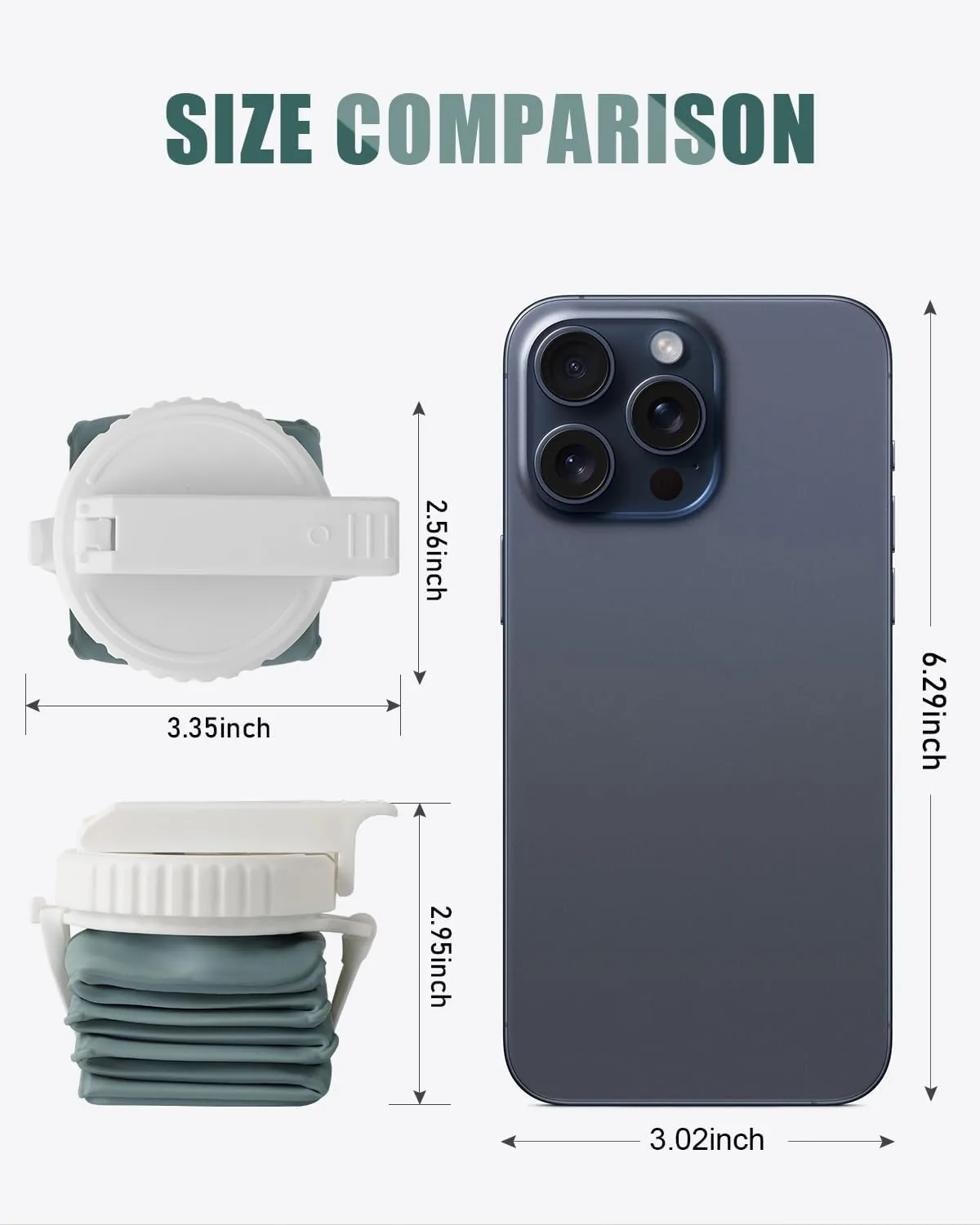 Opard Collapsible Water Bottles BPA Free Leak Proof Foldable Silicone Bottle with Anti-Collapse Ring for Travel Camping Hiking Running Sport