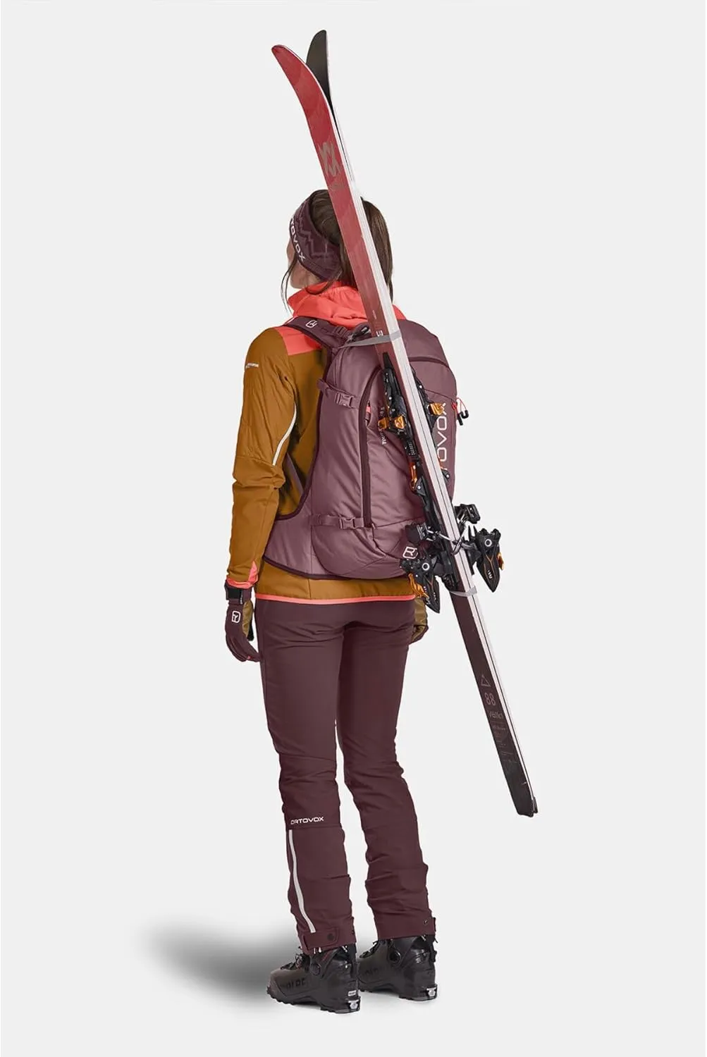 Ortovox Tour Rider 28L S Backpack, Freeride & Ski Pack for Shorter Backs, Long High Alpine Touring & Backcountry, Men & Women - Mountain Rose