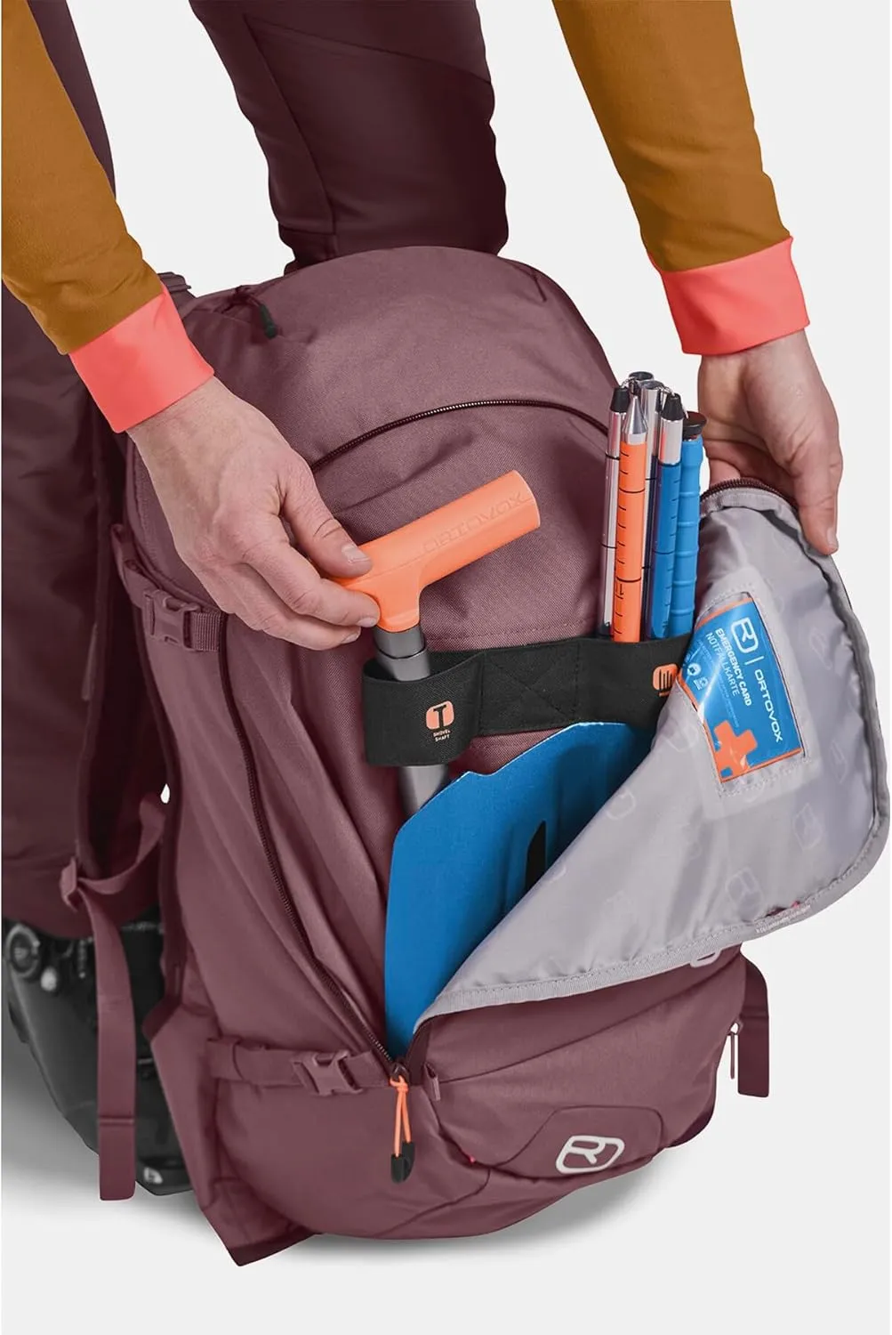 Ortovox Tour Rider 28L S Backpack, Freeride & Ski Pack for Shorter Backs, Long High Alpine Touring & Backcountry, Men & Women - Mountain Rose