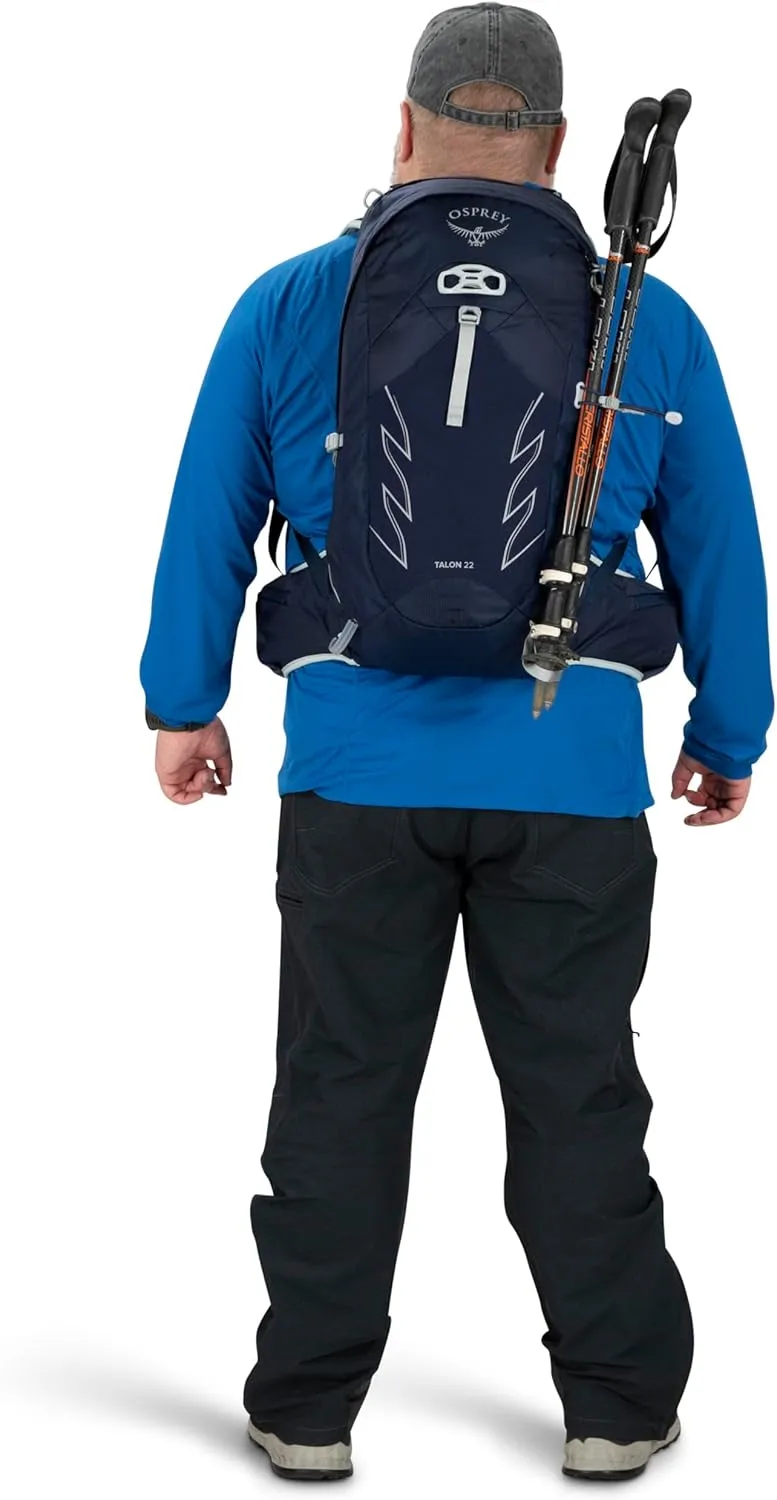 Osprey Talon 22L Men's Hiking Backpack with Hipbelt, Ceramic Blue, S/M, Extended Fit