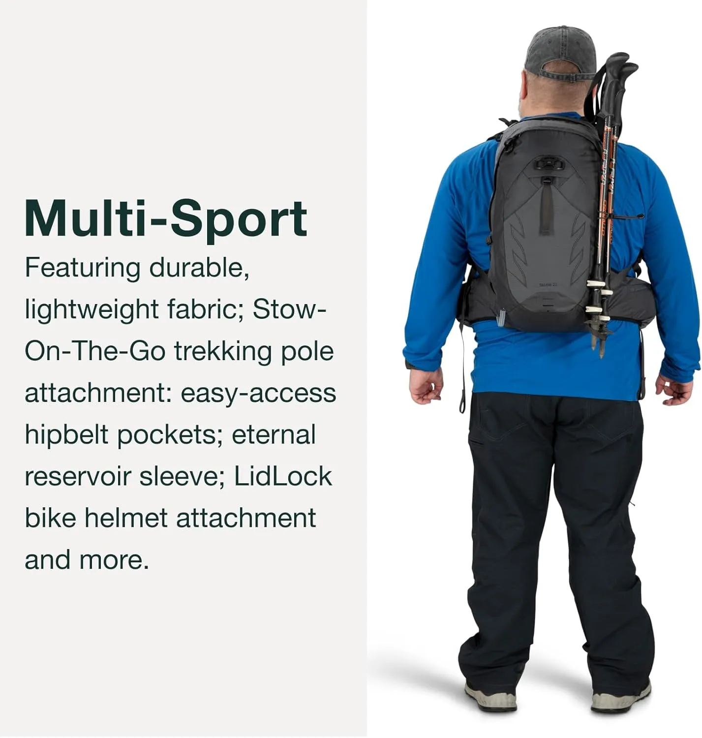 Osprey Talon 22L Men's Hiking Backpack with Hipbelt, Ceramic Blue, S/M, Extended Fit