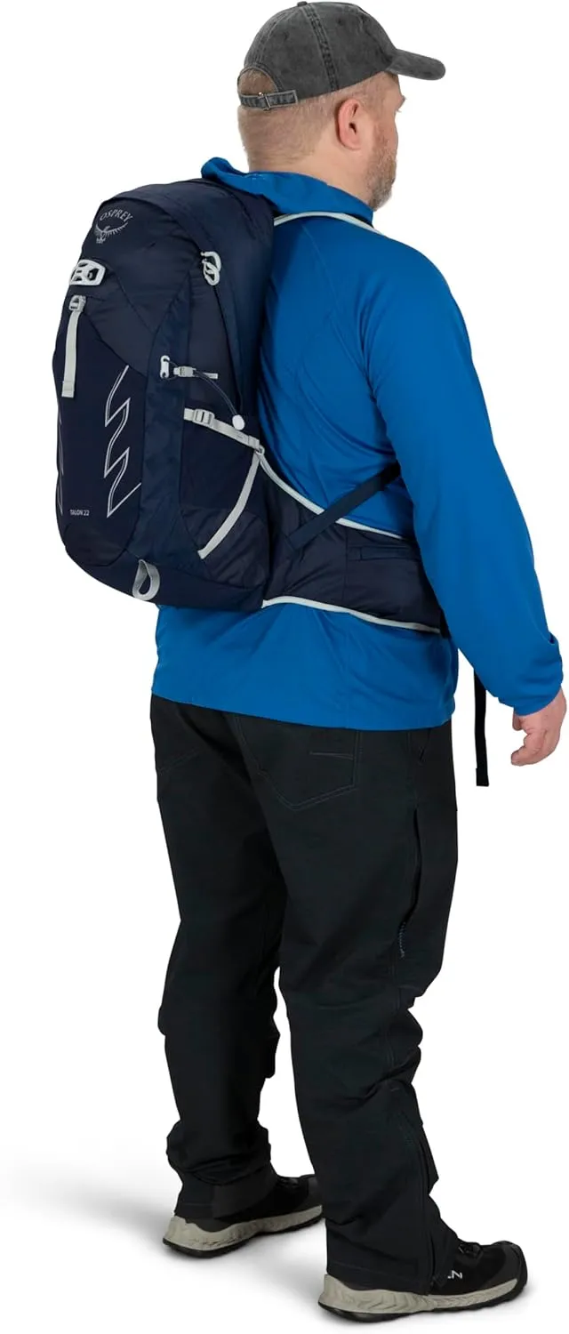 Osprey Talon 22L Men's Hiking Backpack with Hipbelt, Ceramic Blue, S/M, Extended Fit