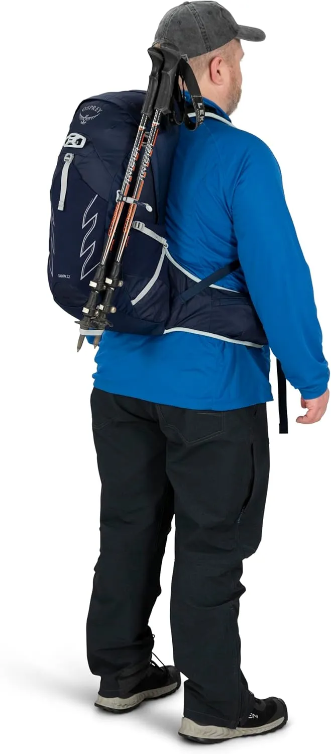 Osprey Talon 22L Men's Hiking Backpack with Hipbelt, Ceramic Blue, S/M, Extended Fit