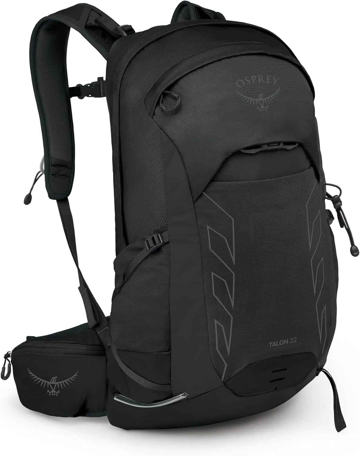 Osprey Talon 22L Men's Lightweight Hiking Backpack with Hipbelt, Black/Coal Grey