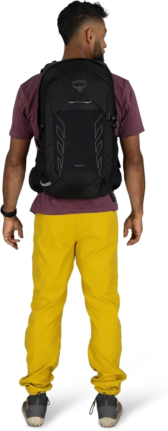 Osprey Talon 22L Men's Lightweight Hiking Backpack with Hipbelt, Black/Coal Grey