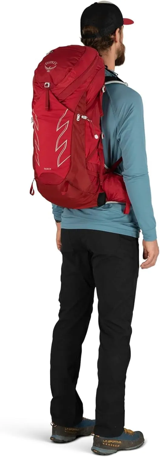 Osprey Talon 36L Men's Hiking Backpack with Hipbelt, Green Belt/Black S/M