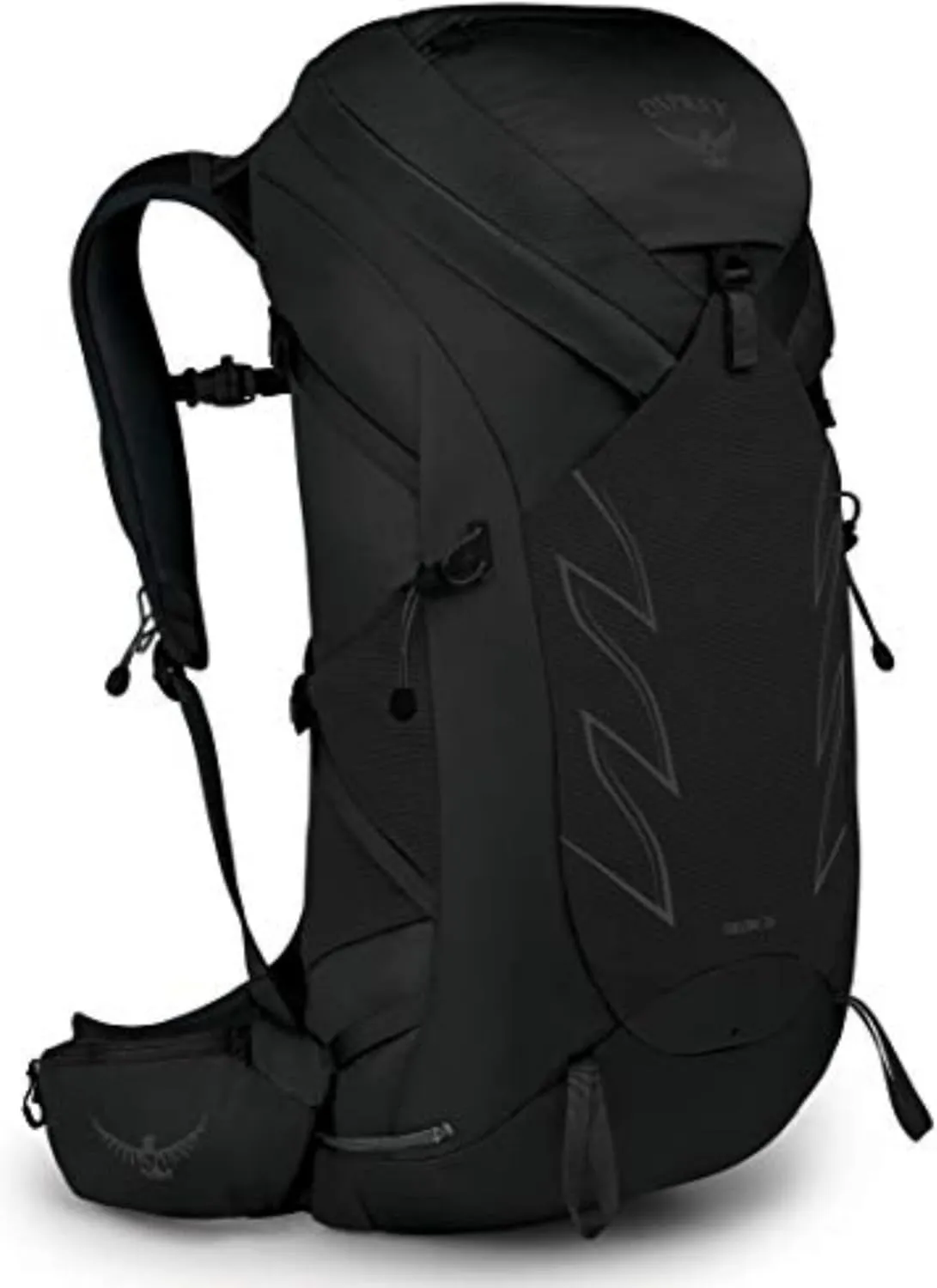 Osprey Talon 36L Men's Hiking Backpack with Hipbelt, Stealth Black, S/M