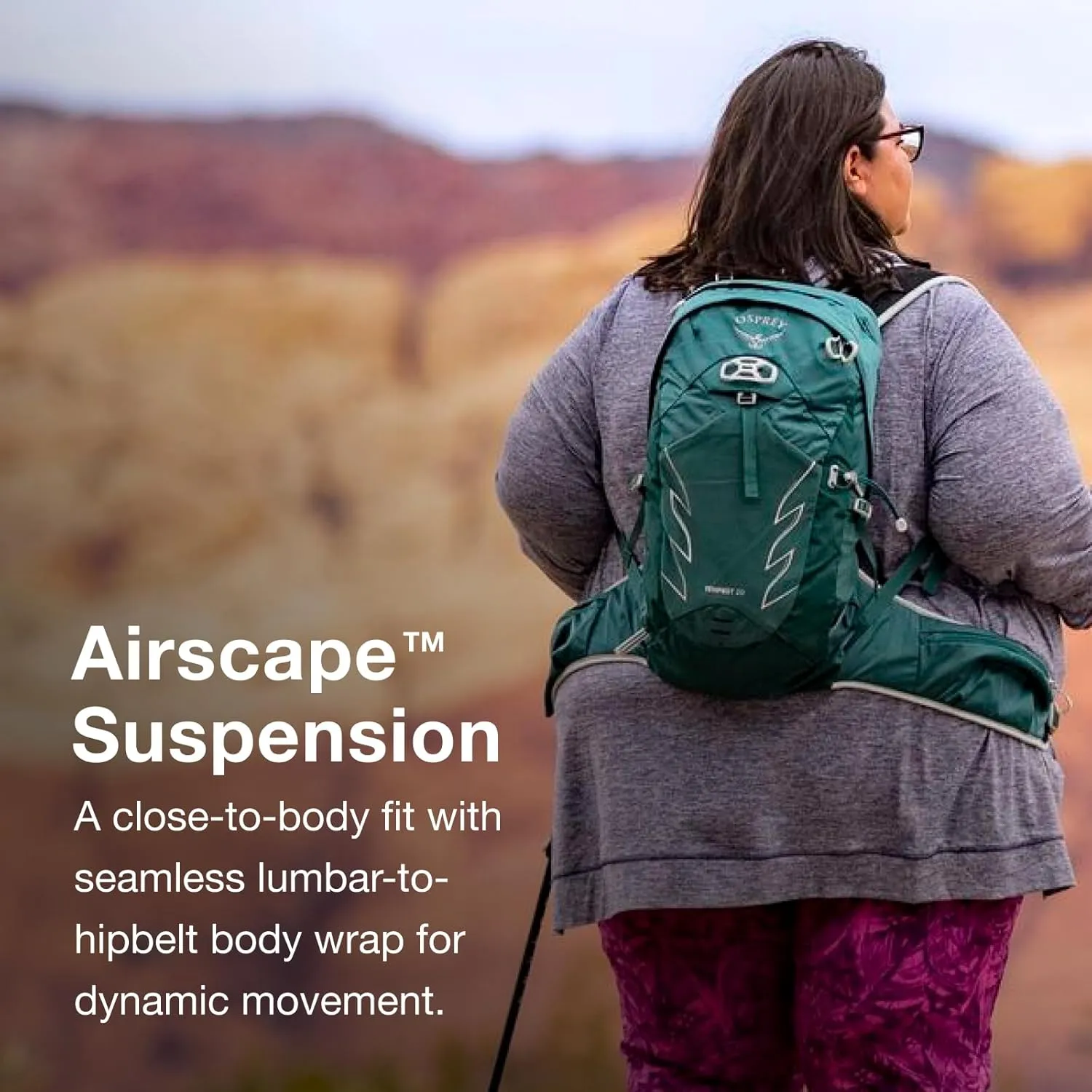 Osprey Tempest 20L Women's Hiking Backpack with Hipbelt, Jasper Green, WM/L, Extended Fit