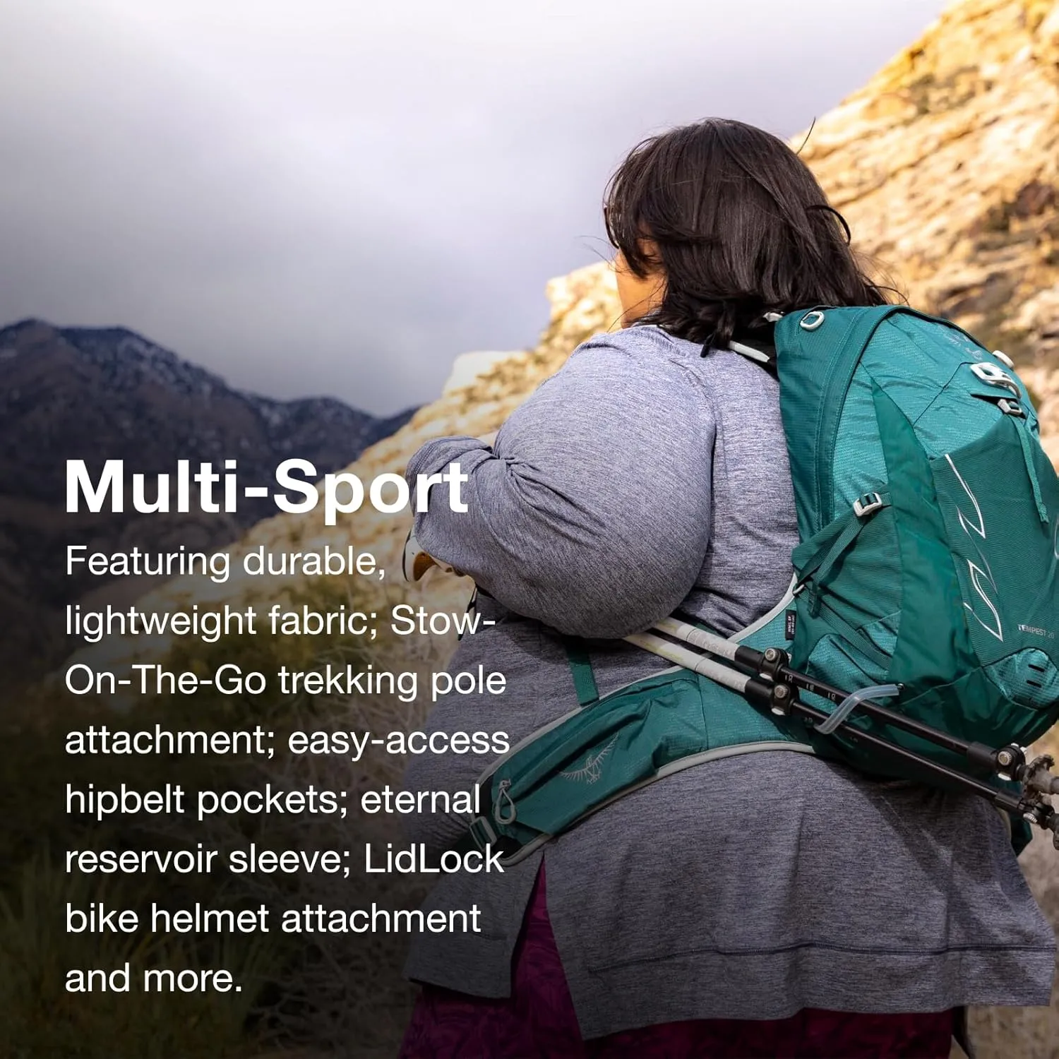 Osprey Tempest 20L Women's Hiking Backpack with Hipbelt, Jasper Green, WM/L, Extended Fit