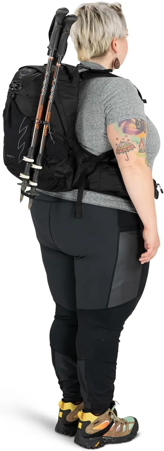 Osprey Tempest 20L Women's Hiking Backpack with Hipbelt, Stealth Black, WM/L, Extended Fit