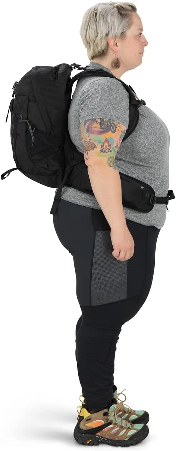 Osprey Tempest 20L Women's Hiking Backpack with Hipbelt, Stealth Black, WM/L, Extended Fit