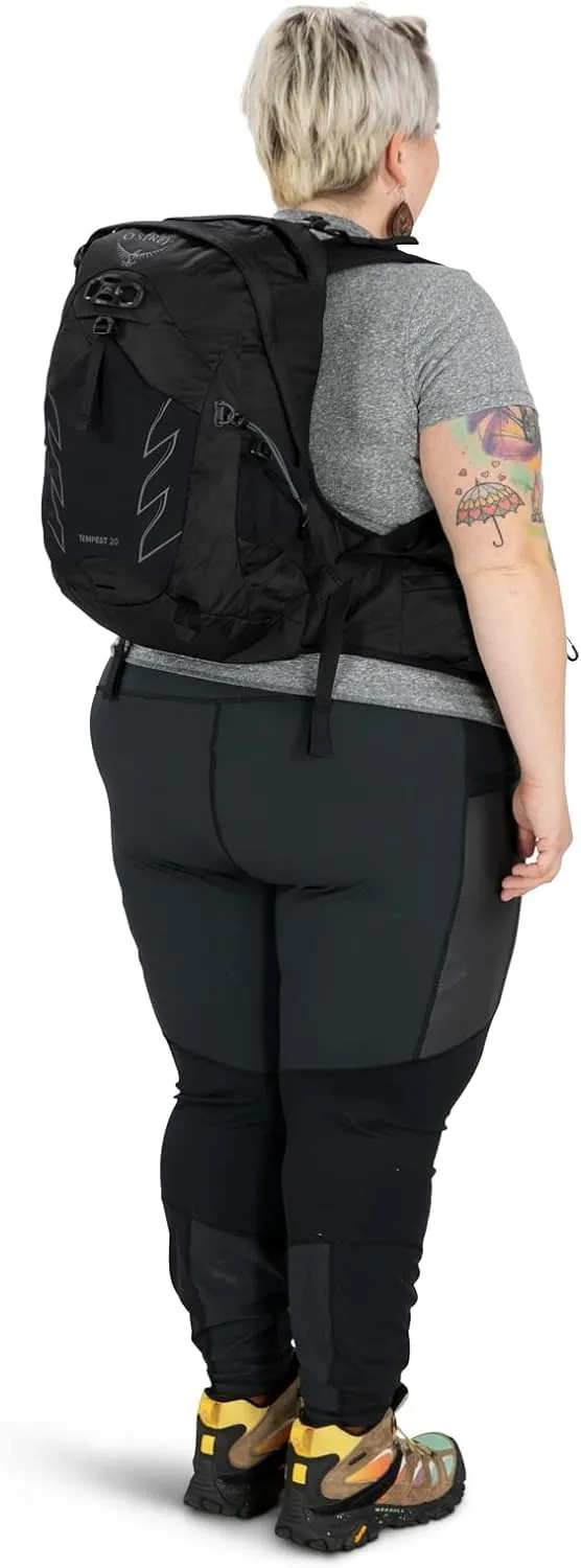 Osprey Tempest 20L Women's Hiking Backpack with Hipbelt, Stealth Black, WM/L, Extended Fit