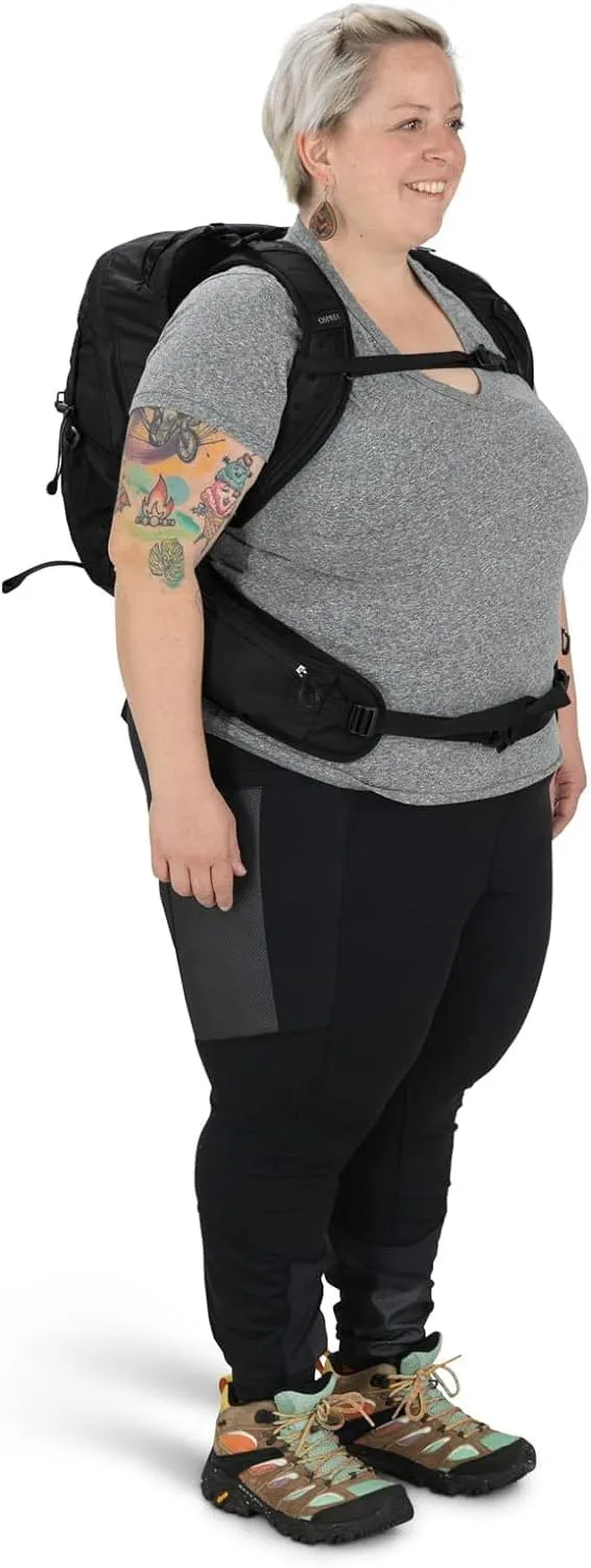 Osprey Tempest 20L Women's Hiking Backpack with Hipbelt, Stealth Black, WM/L, Extended Fit