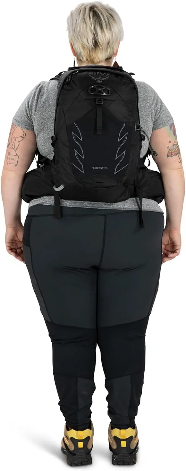 Osprey Tempest 20L Women's Hiking Backpack with Hipbelt, Stealth Black, WM/L, Extended Fit