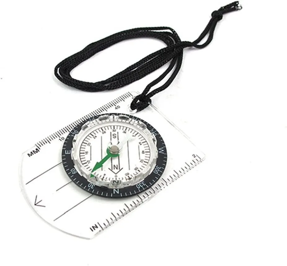 Outdoor Camping Hiking Clear Plastic Compass Compass Proportional Footprint Travel Compass Tool Travel Kit