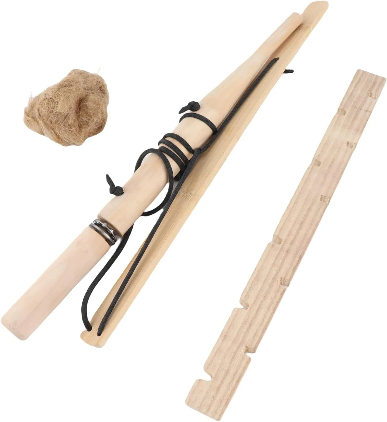 Outdoor Emergency Fire Making Tool, Lightweight Wood Drilling Ignitor Kit, Patience Development for Camping Enthusiasts (1 Seater)