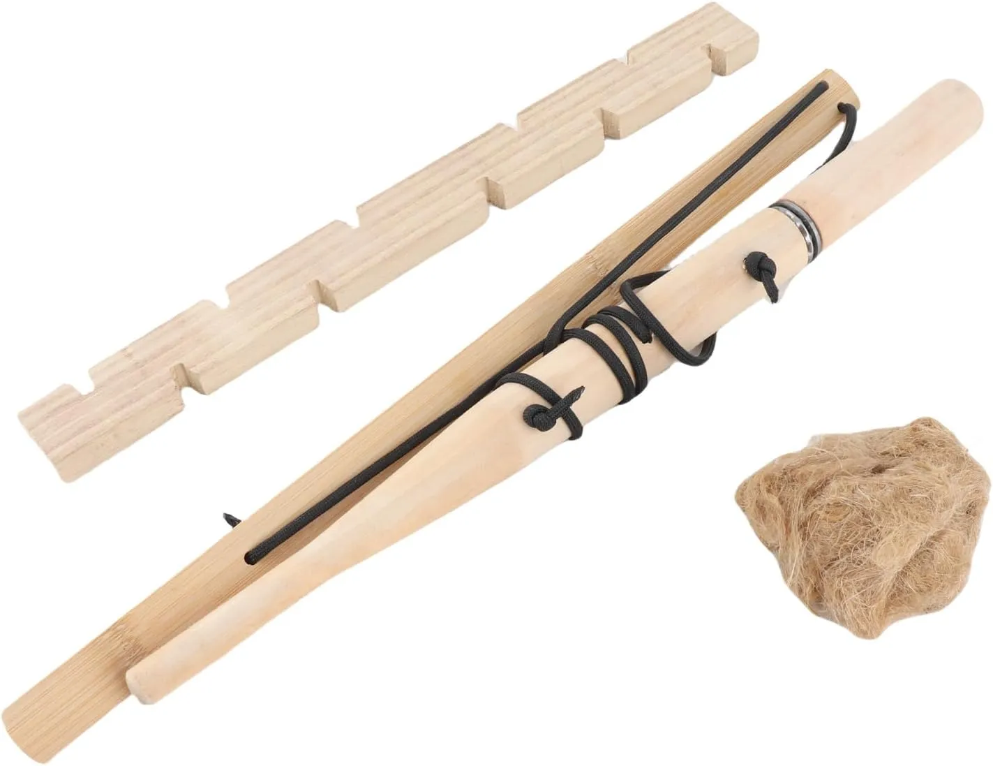 Outdoor Emergency Fire Making Tool, Lightweight Wood Drilling Ignitor Kit, Patience Development for Camping Enthusiasts (1 Seater)