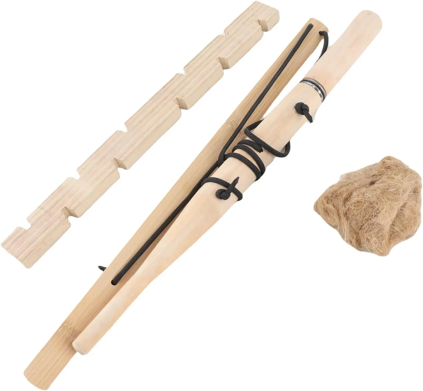Outdoor Emergency Fire Making Tool, Lightweight Wood Drilling Ignitor Kit, Patience Development for Camping Enthusiasts (1 Seater)