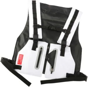 Outdoor Fitness Vest for Men Reflective Running Vest with Multi Pockets for Camping and Training White