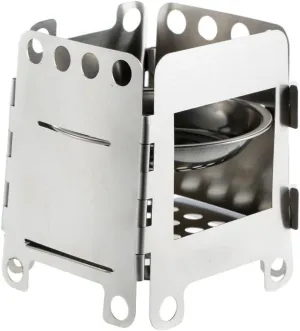 Outdoor Portable Camping Hiking Stainless Steel Card Wood Stove Wild Backpack Chain Stove