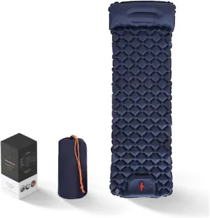 Outdoor Sleeping Pad Camping Inflatable Air Mattress Travel Mat Folding Bed Air Cushion Pillows Hiking Trekking (Color : B)