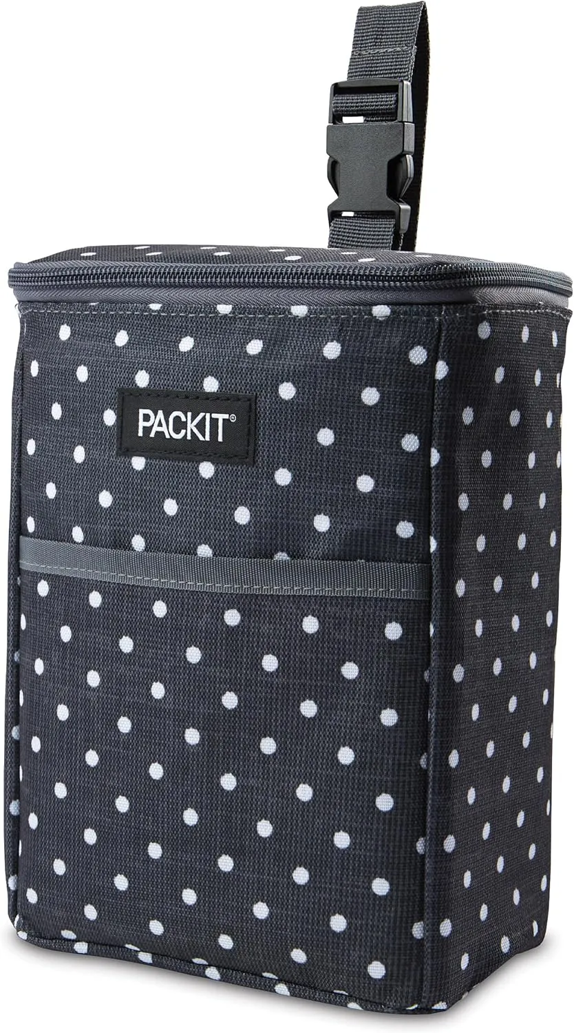 PackIt Freezable Double Bottle Bag, Built with EcoFreeze Technology, Antimicrobial lining, Collapsible, Reusable, Zip Closure, Buckle Handle, Perfect for Breastmilk and Formula On the Go