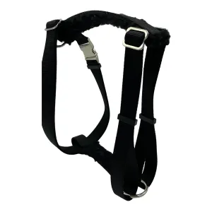 PADDED Carter Pet Supply PIG HOG Harness METAL Buckle Heavy Duty (Small, BLACK)