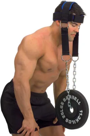 Padded Neck Training Head Harness with Chain Weight Lifting Chin & Head Neck Exerciser Straps Gym Bodbuilding Equipment for Stronger Neck