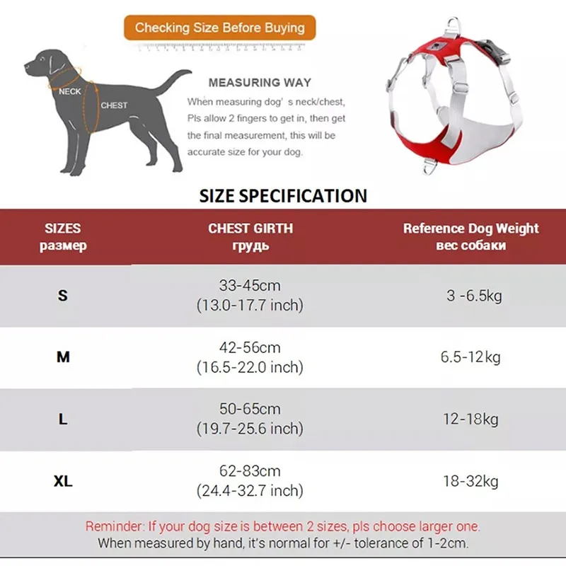 Padded Reflective Nylon Dog Harness