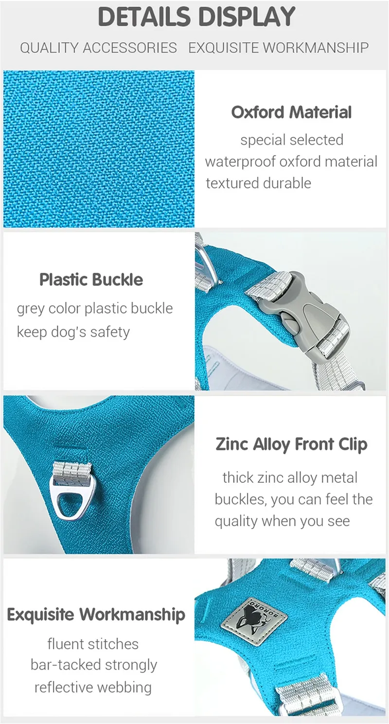 Padded Reflective Nylon Dog Harness