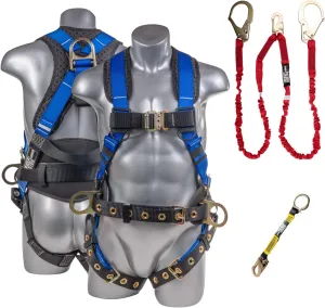 Palmer Safety Fall Protection Safety Harness Hammerhead Series Safety Kit I Premium Harness   Lanyard   D-Ring Extender Kit
