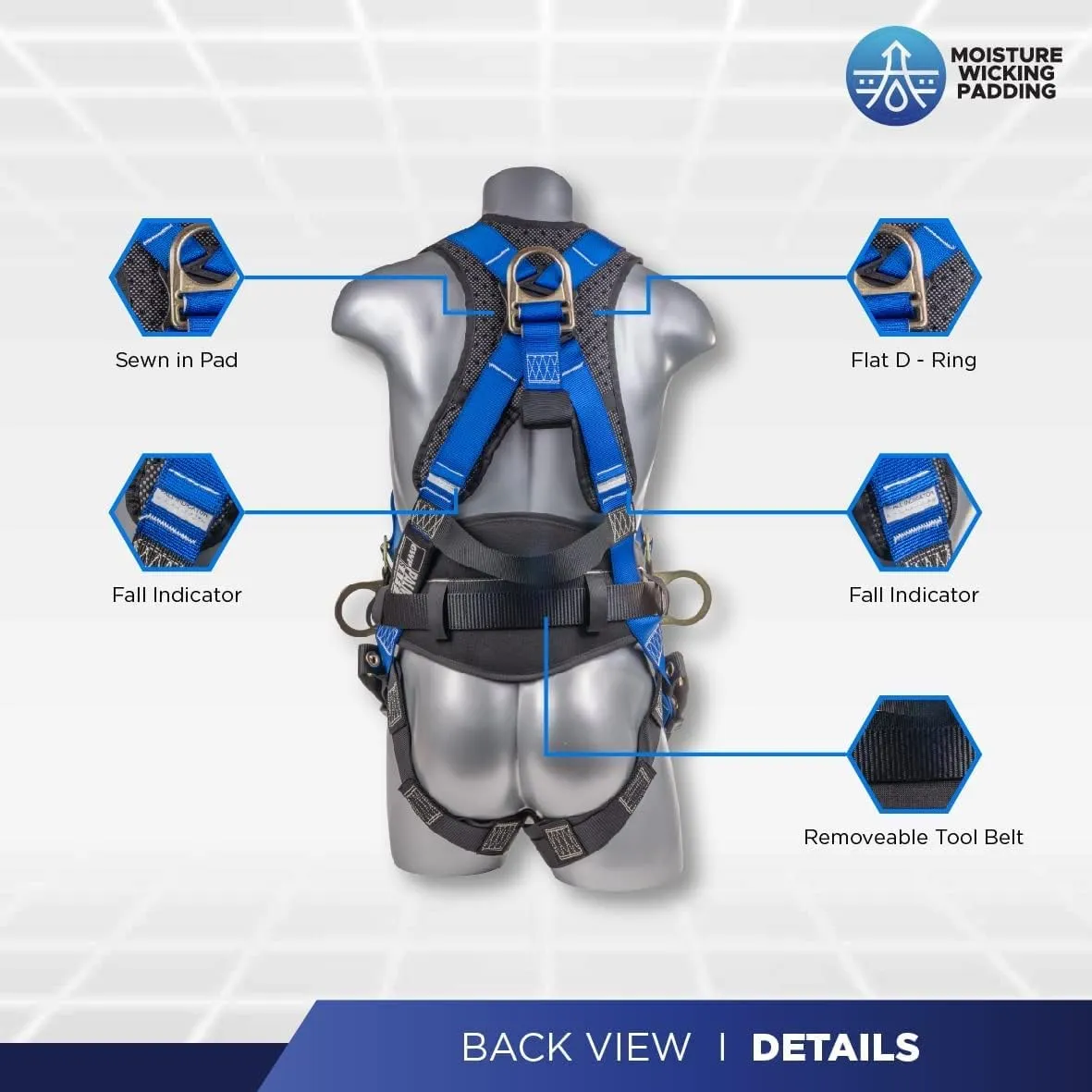 Palmer Safety Fall Protection Safety Harness Hammerhead Series Safety Kit I Premium Harness   Lanyard   D-Ring Extender Kit