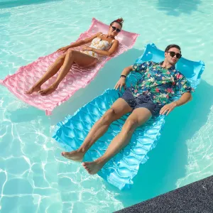PARENTSWELL 2 Pack Inflatable Pool Floats Adult, 71''x33'' Large Pool Raft Water Lounge Float with Headrest Floating Mat Swimming Floaties for Adults