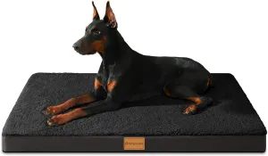Patas Lague Orthopedic XXL Dog Bed for Extra Large Dogs 48''X30'', Soft Comfortable Waterproof Egg Crate Foam Big Large Pet Beds Mat with Removable Washable Cover, Black