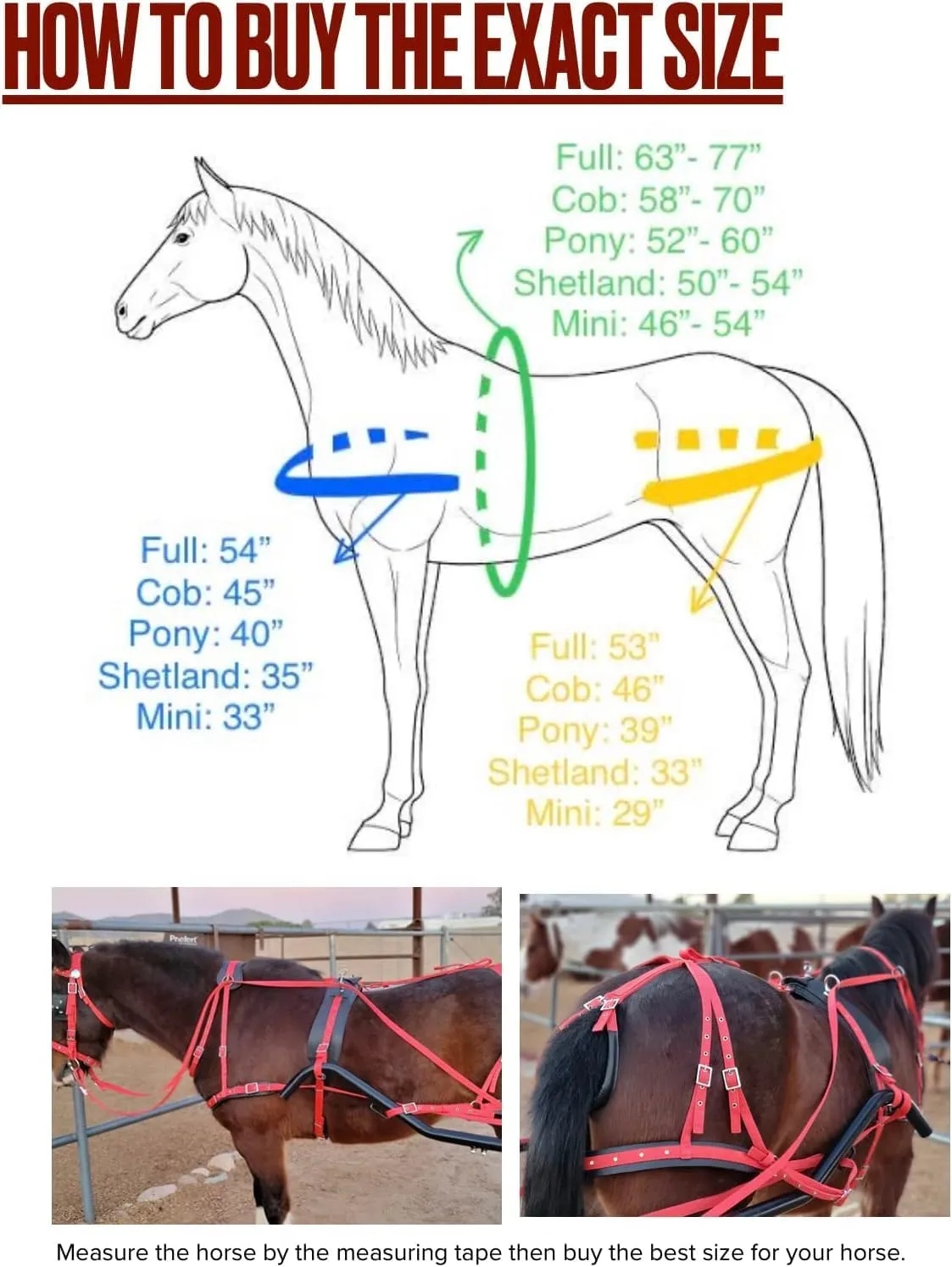 Patent Nylon Single Horse Driving Cart Harness Set in Black Color with Yellow Piping (Mini)