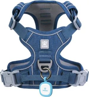Pawaii No Pull Dog Harness with Pet ID Tag,Reflective Strips No Choke Front O Ring Breathable Mesh Adjustable Soft Padded Pet Vest with Easy Control Handle for Medium Dogs