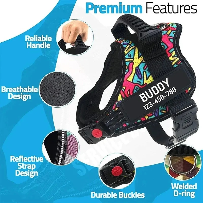 Personalized Heavy Duty No Pull Dog Harness