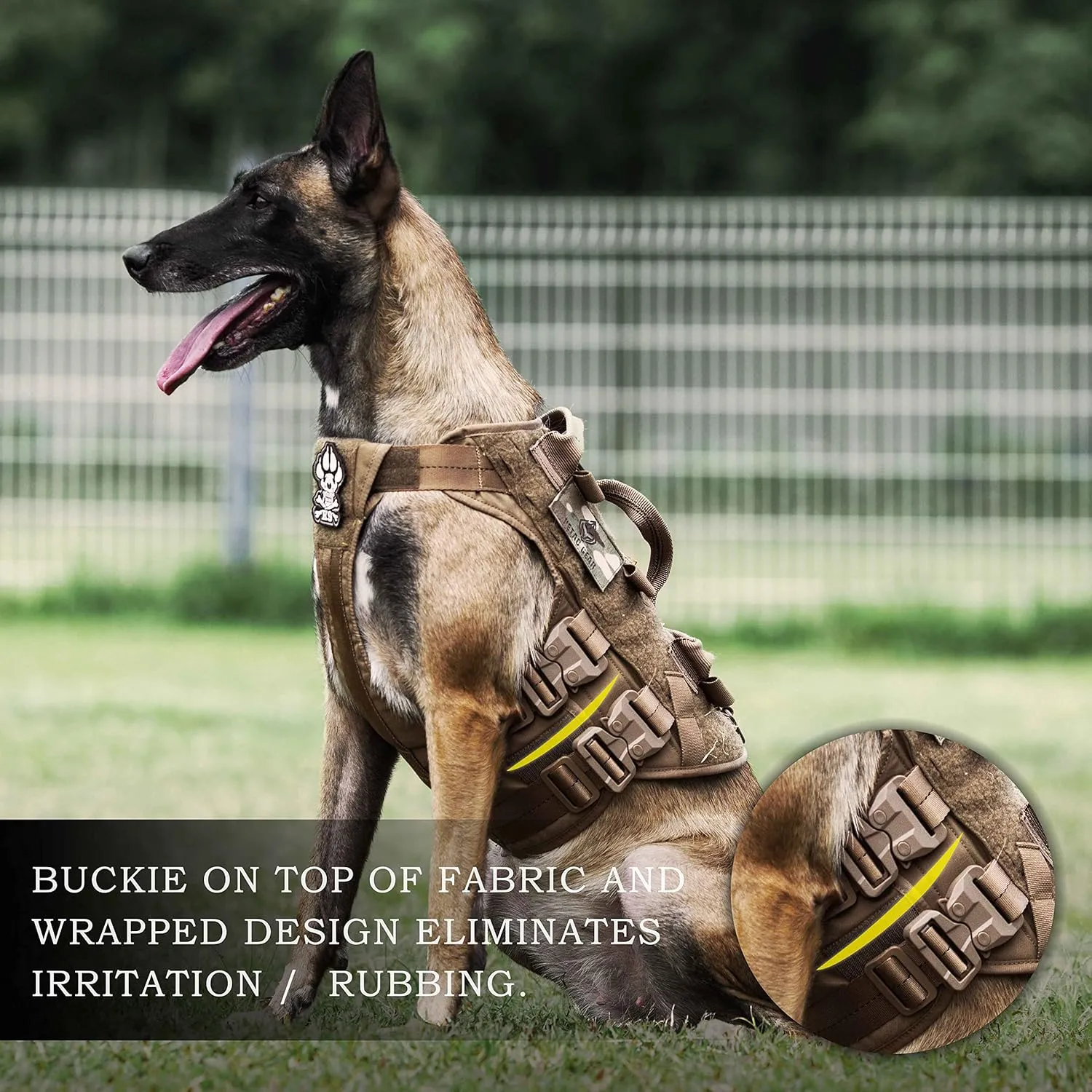 PETAC GEAR Tactical Dog Harness K9 Dog Training Vest Adjustable Padded Police Service Dog Working MOLLE Vests for Large Medium Dogs Mals GSD Lab… …