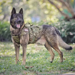 PETAC GEAR Tactical Dog Harness K9 Dog Training Vest Adjustable Padded Police Service Dog Working MOLLE Vests for Large Medium Dogs Mals GSD Lab… …